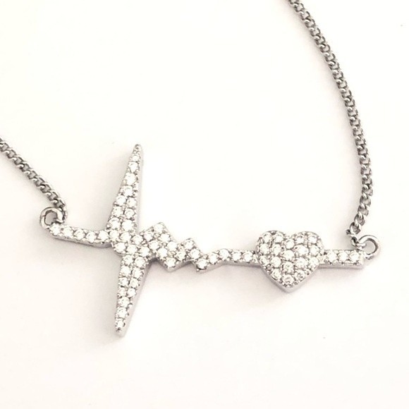 Walter Baker Jewelry - Walter Baker Crystal Heartbeat Necklace New